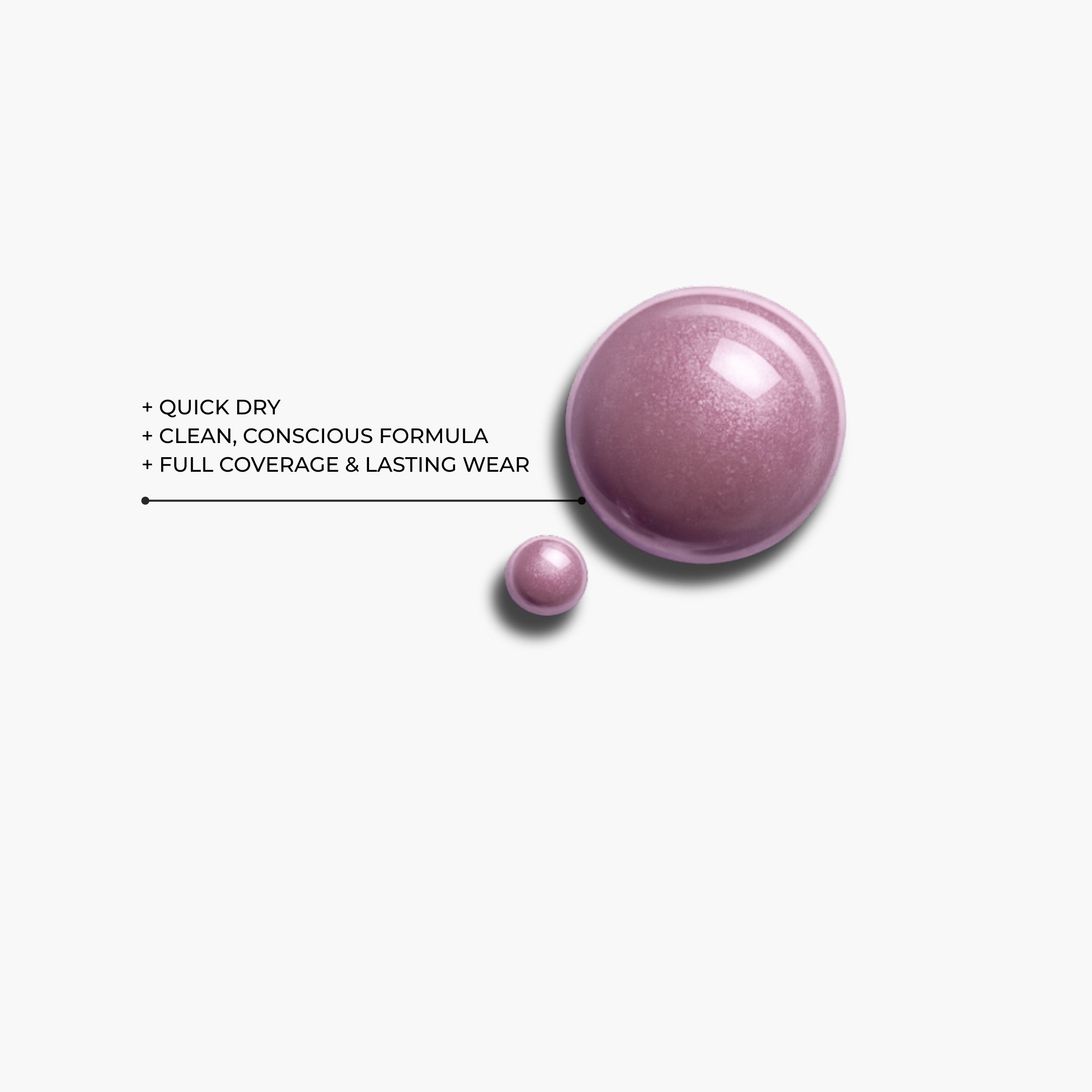 Close up texture of LAVERTU Nail Polish Unique 21 Nitida Rose showing a refined rose shade with delicate pearlescent shimmer and a glossy, fluid texture.