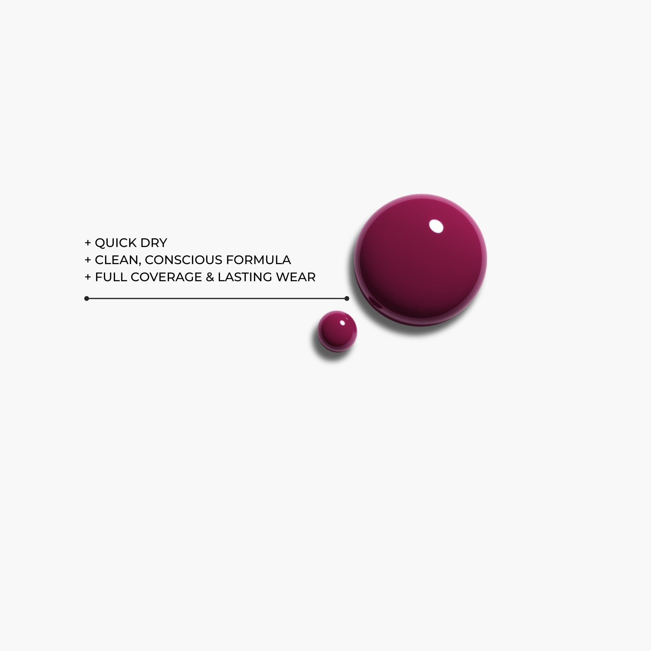 Nail polish texture drop of LAVERTU Nail Polish Nature 34 Metanoia Rose displaying a rich muted rose colour with brown undertones, glossy texture and full coverage.