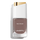 LAVERTU Nail Polish Nature 43 Brunette, a warm taupe brown shade with soft neutral undertones in a clean, minimalist bottle.